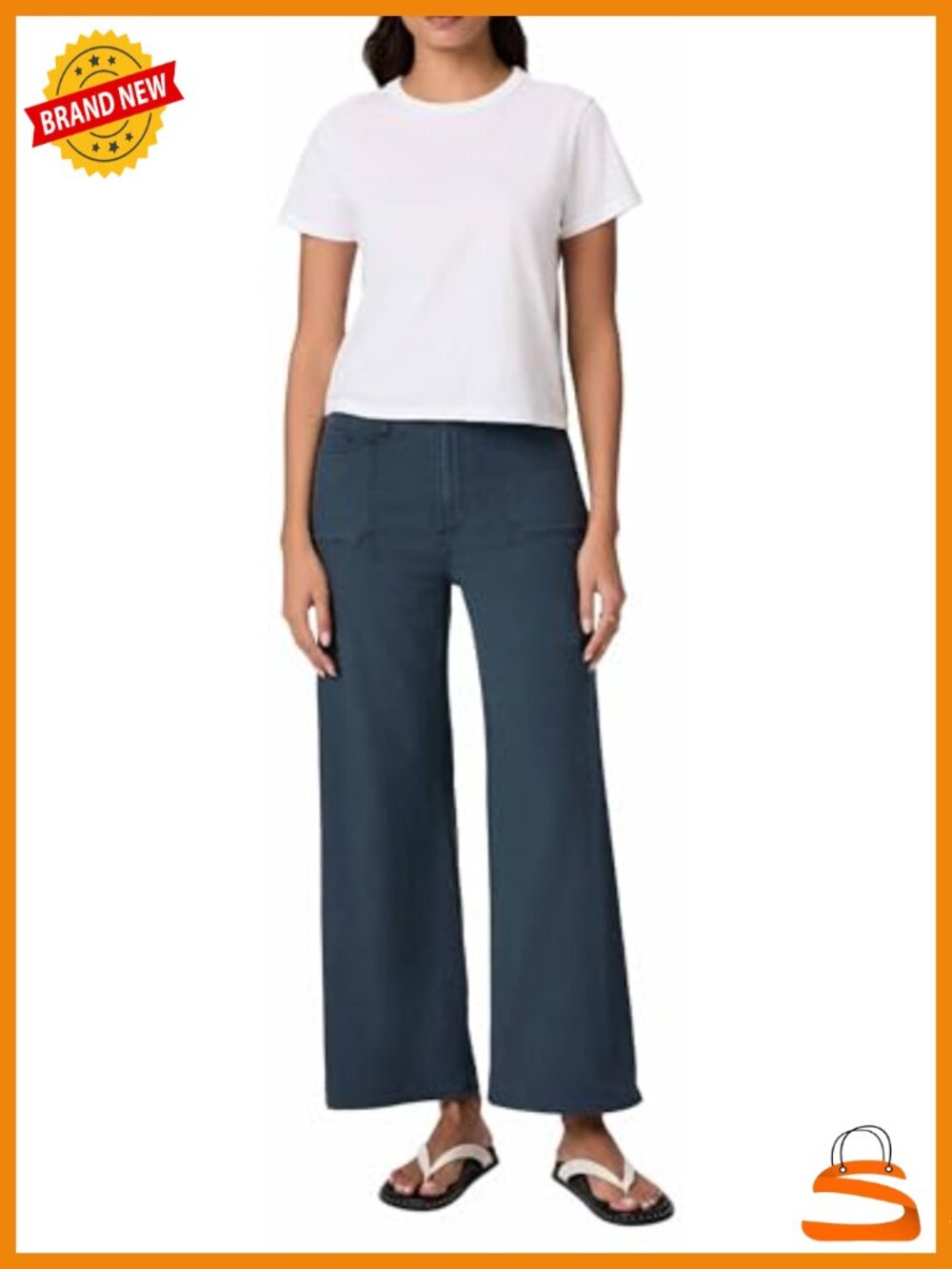 High-Rise Wide Leg Jeans with Utility Pockets